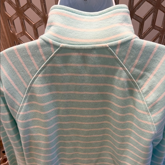 T by Talbots Mint Blue Striped Full Zip-Up Jacket size Medium - Picture 9 of 12